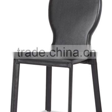 Z659 Black Pvc Leather Series Dining Chair With Charcoal Iron Finish European Style