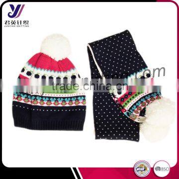 Fashion Children's polar fleece wool felt hat scarf gloves sets factory sales (can be customized)