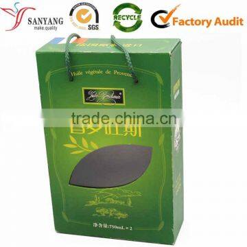 Custom Logo Green Paper Olive Oil Box Food Packaging Box With PVC Window