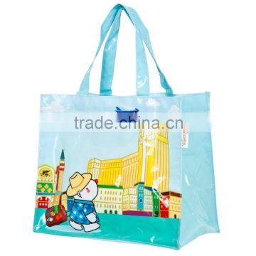 cotton coated PVC shopping bag / custom recyclable shopping bag wholesale / waterproof cotton shopping bag