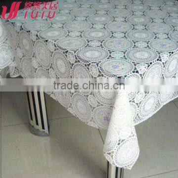 Oilproof &waterproof lace embossed vinyl lace tablecloth