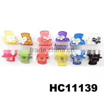 cute mini small colored plastic hair jaw hair claws clip