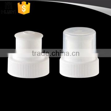 28/400 push pull type bottle plastic cap with transparent cap