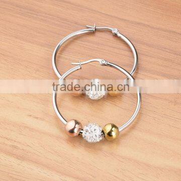 Charmy Full of Diamond and Rose Gold Big Circle Stainless Steel Earrings