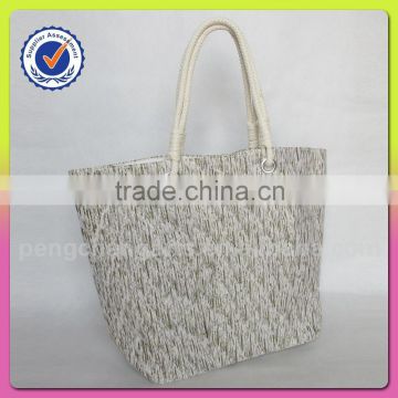 tote bags with paper straw shoulder bags pink color hot sale cotton handle