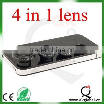 4in1 FishEye+ Wide Angle+Micro+ Telephoto Camera Lens for iPhone 6 6+