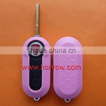 High quality Fiat 3 button flip remote shell key fiat 500( Pink Color)