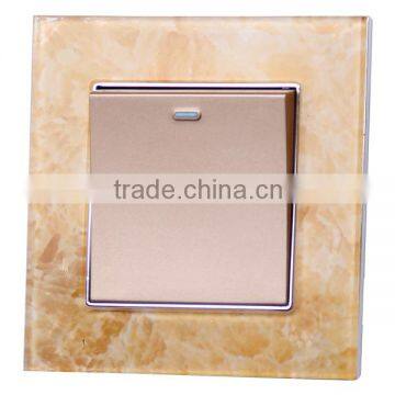 1 Gang Turn on off Button Switch With Crystal Pattern Face photo-4