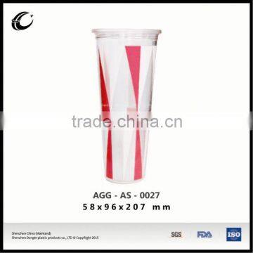 promotional new design plastic coffee cup plastic drinking mug with straw