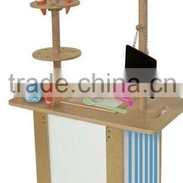 School Kids Wooden Pretend Play Market Stand Set