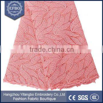 2016 peach leaves lace dresses fabric wholesale cheap price multi color 100 polyester fabric bridal african guipure lace