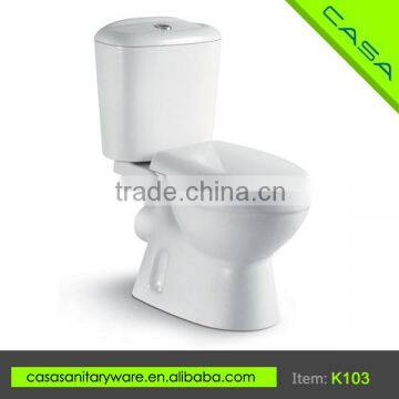 New design washdown P-trap or S-trap two piece ceramic colored toilet bowl