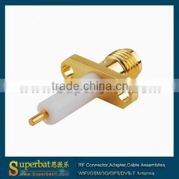 SMA female connector 2-hole panel with long dielectric