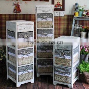 New style living room wooden cabinet with basket