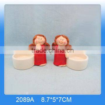 Decorative christmas candle holder,ceramic angel candle holder