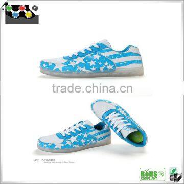 2016 Hot Selling Stars and Stripes LED Shoes Class Lovers Shoes photo-3
