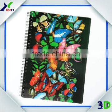 3D PP/PET Cover Lenticular Spiral Notebook