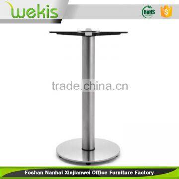 Hot seliing cross tray round base stainless steel pedestal table base for hotel, restaurant