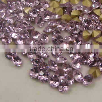 Professional in big sizes ss39 violet color glass chaton stone,glass chaton stone point back,round pointback glass chaton ston                        
                                                Quality Choice