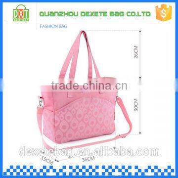 Microfiber High-capacity Pink Mommy Diaper Bag photo-4