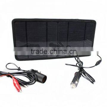 Best Price 7w Solar Power Charger for Solar Car Battery Maintenance,12V Battery Charging,cell Phone and 5V USB Port Device. photo-2