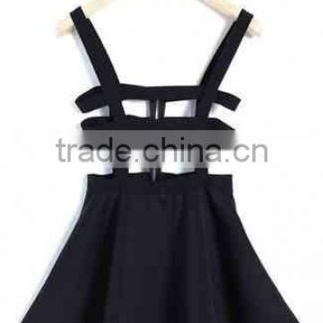 Hot Selling Fashionable Pleated Suspender Mini Skirt