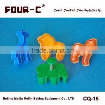 Animals shaped plunger cookie cutter,plastic cookie tools String cutter