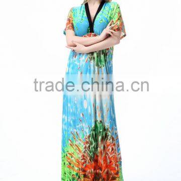 2016 New Bohemia Beach Skirt Bat Sleeve Dress photo-5