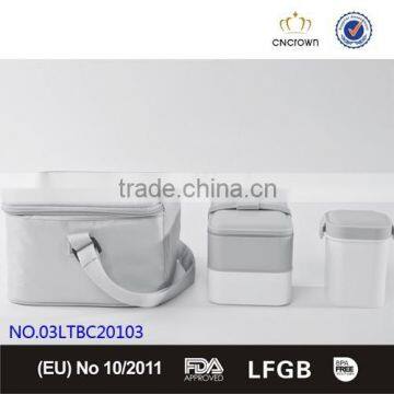 3PCS Dinnerware Set, Bento Lunch Box Set of 3, BPA Free Bento Lunch Box and Sealed Cups photo-3