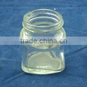 square cream glass jar