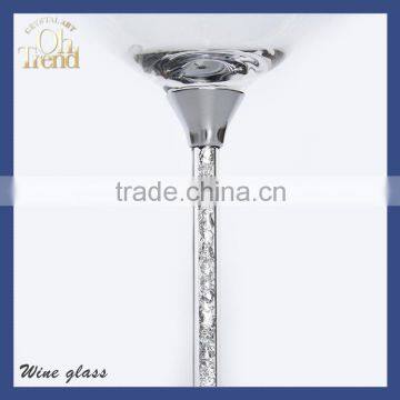 Wholesale 550 ml Goblet Crystal Stylish Red Wine Glasses/ Drinking Glasses Wine Glass With Silver Stem for Patty photo-5