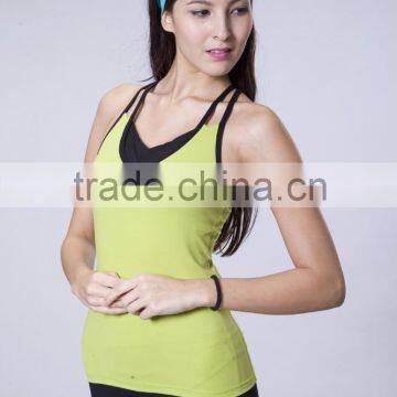 Sexy Slim Fit Quick Dry Spandex Nylon Women Workout Fitness Yoga Tank Top photo-2