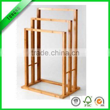 Bamboo wooden bathroom towel rack vertical towel rack