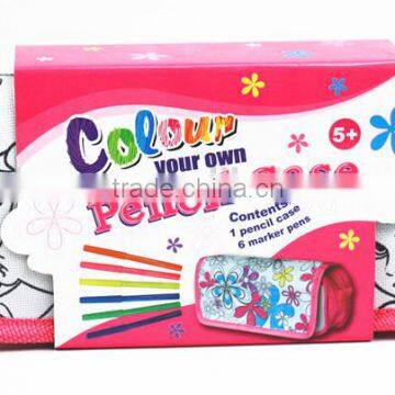 DIY Toy Designing Coloring Your Own Pencil Case Bag photo-2