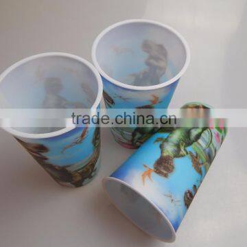 600ml cartoon design 3D printing plastic 3d cup with cartoon printing