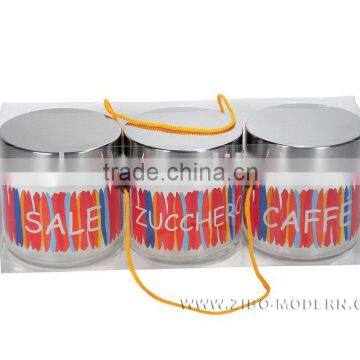 3pc Glass Jar Set,PVC box