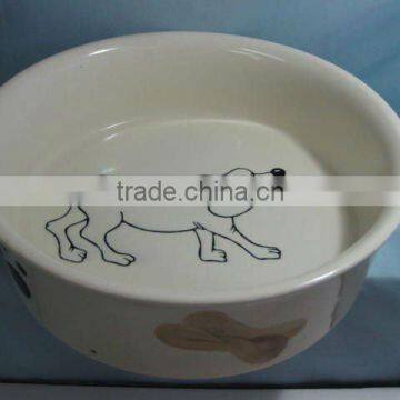 Ceramic pet bowl with little paw