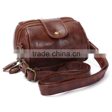 Fashion Women Brown Mini Cute Leather Lady Shoulder Handbag Camera Strap Bag Hot