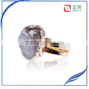 New Design!!Natural Crystal Quartz Druzy Ring Natural Gemstone Ring photo-2