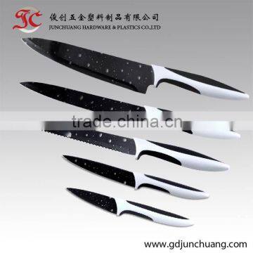 Non-stick coating TPR handle pocket knife set