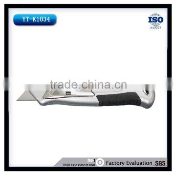 Hot Sale Zinc Alloy And TPR Handle Auto Quick Replace (With 5 SK5 Blades) Cutter Knife