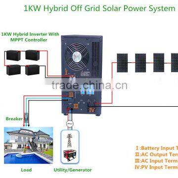 1KW Hybrid Off Grid Solar Power System