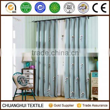 embroidered cotton linen pinch pleat curtain