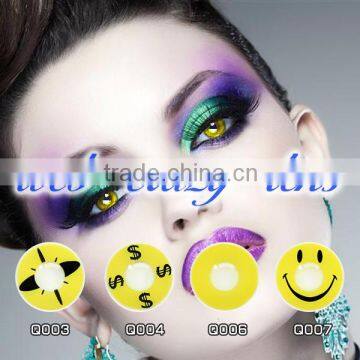 halloween bright yellow circle crystal eyes crazy contact lenses