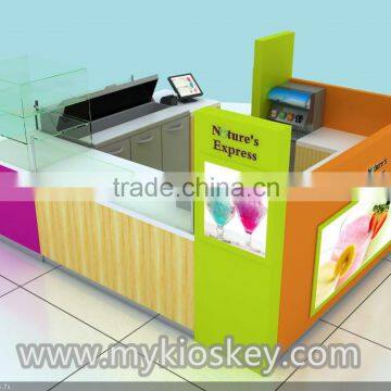 Wholesale retail juice shop interior design, retail juice shop furniture, mall juice bar kiosk for sale