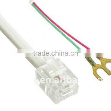 6P6C to 2 Telephone Terminal Cord