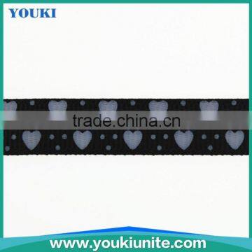 black white heart printed ribbon