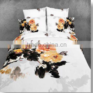 fresh flower design 3D reactive printed 100% cotton bedding set with high quality and low price