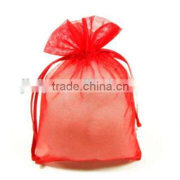 Red Jewelry Pouch Sheer Wedding Drawstring Organza Gift Bag