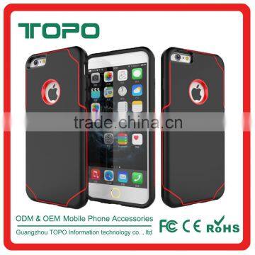 Wholesale mobile phone back cover PC+TPU shockproof combo plastic shell phone case for iphone 6 6s plus